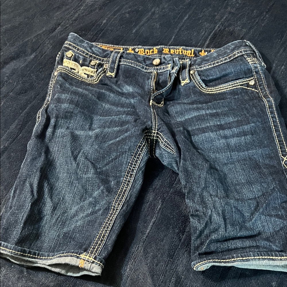 Rock Revival Dark Blue Denim Bermudas